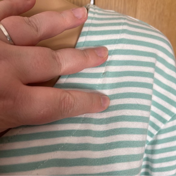 ORVIS XL midi cotton button front robe housedress night gown striped modest - Picture 10 of 10